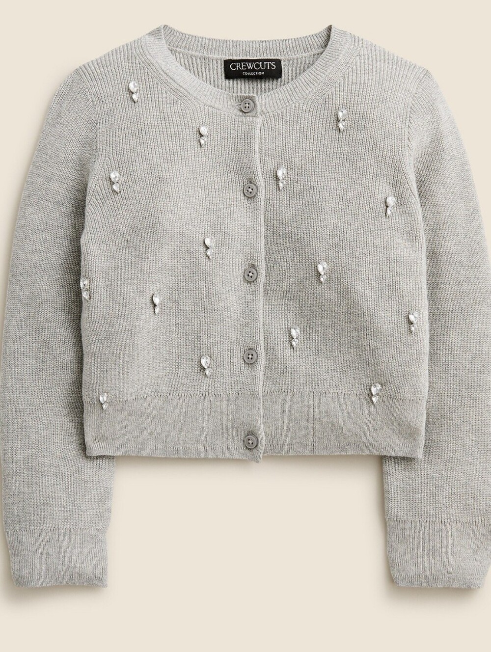 Crew Cuts Girls' Cotton Cardigan With Jewel Embellishments Size XXL